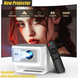 Jently projector - beamer - draagbaar - projector scherm - 4K HD 1080P - luidsprekers - cinema view — thumbnail 2