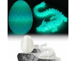 Beweegbare 3D Geprinte Draak in Kristallen Ei - Flexibel Figuur voor Decoratie