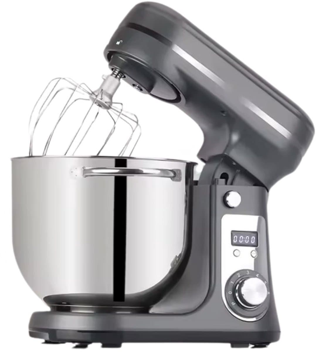 Vedder House - Keukenmachine - Grijs - 6 liter - 1200 Watt - Keukenmixer - 6 snelheden - Vaatwasserbestendig — afbeelding 1