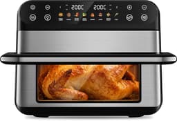 Fukstern Dubbele Airfryer XXL–11L 2500W–Tot 6 Personen-Dubbele Mand–30°C tot 200°C Instelbaar–8 Voorgeprogrammeerde Functies–Zilver — thumbnail 1