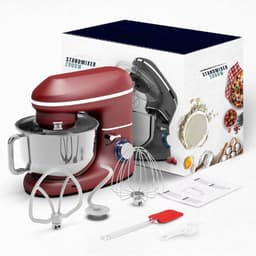 SVN® Deegmachine - Elektrische Deegmixer - Keukenmixer - 6,2L - Mixen en Mengen- Rood - 38cm x 24cm x 32cm — thumbnail 5