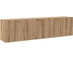 Tv-meubels Set - Wandkast Dressoir - Opbergen Media - Trendy Praktisch Ontwerp - 80x30x41cm - Eikenkleur