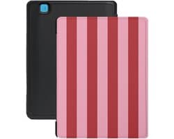 Lunso Geschikt voor Kobo Aura H20 Edition 2 hoesje (6.8 inch) - Vegan Saffiano Leren Sleep Cover - Candy Floss - (niet voor de Kobo Aura edition 2)