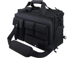 Multifunctionele schoudertas voor laptop tot 43 cm met waterafstotend nylon en meerdere vakken