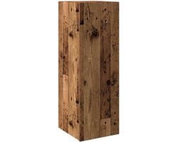 Zwevend Tv-meubel Oud Houtkleurig met LED-verlichting Media Opslagkast