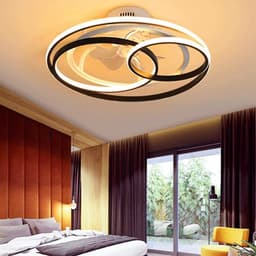 Moderne LED Plafondventilator met Verlichting Zesblads Onzichtbare Stille Zwenklamp Dimbaar — thumbnail 1
