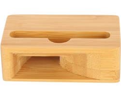 Telefoonstandaard Geluidsversterker - Houten Speaker Houder - Muziek Luisteren - Milieuvriendelijk Materiaal - 10x6x3.5 cm