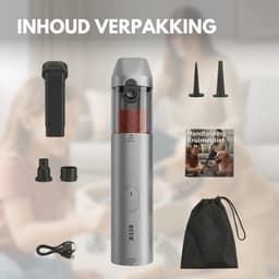 RYER Kruimeldief - Draadloze Handstofzuiger - 120W - 30 Min Accuduur - HEPA-filter - Voor Zuigen, Blazen, Oppompen & Vacuümopslag - Incl. 5 Opzetstukken — thumbnail 4