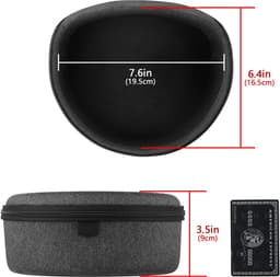 Hoofdtelefoon Beschermtas - Hoofdtelefoon Case - Veilig Transport - Waterbestendig Materiaal - 19.5x16.5x9cm - Blauw — thumbnail 3