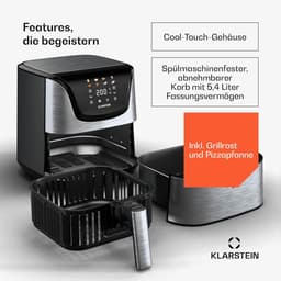Heteluchtfriteuse - Olievrije Frituurpan - Gezond Koken - Grote Capaciteit 5.4L - 34x31x32.5cm - Roestvrij Staal — thumbnail 3
