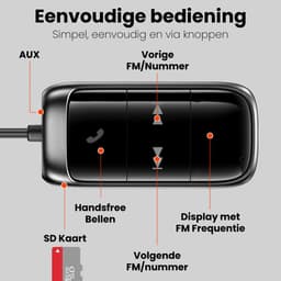 Bluetooth FM Transmitter Auto - Xssive FM9 Adapter - Handsfree Bellen, AUX, USB, SD-Kaart, Bluetooth 5.0 - Voor Muziek en Telefoongesprekken in de Auto — thumbnail 3