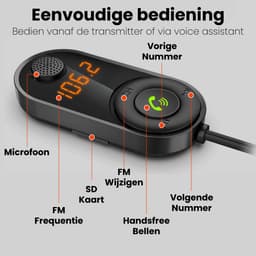 Xssive FM11 Bluetooth FM Transmitter Auto - FM Adapter - Bluetooth Auto Adapter - Muziek Streamen & Handsfree Bellen - Universele Bluetooth Zender Ontvanger — thumbnail 3