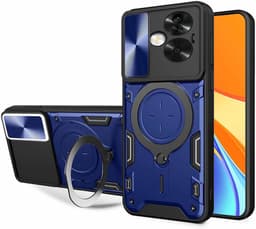 Allecto Plus - Schokbestendige hoes voor OPPO A79 5G met onzichtbare ringhouder en uitschuifbare cameracutout - Dubbellaags siliconen TPU + PC-hoes blauw — thumbnail 1