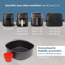Philips Ovenschaal & Bakblik Airfryer Accessoire - HD9956/00 - Geschikt voor Philips - Bakset met 9 muffinvormen — thumbnail 5