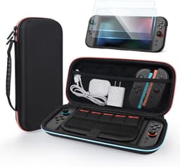 Case voor Nintendo Switch 2 van MMOBIEL – Compacte Hoes voor Switch 2 met 10 Spelkaartsleuven, Mesh Vak, Zachte Binnenvoering & 2 Screen Protectors – Beschermhoes voor Console en Accessoires – Zwart — thumbnail 1