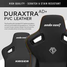 Andaseat Kaiser 3 Zwart large - Ergonomische Gamestoel - Magnetisch Nekkussen - Verstelbare Lendensteun - Luxe 4D-armleuningen - Premium PVC-leer — thumbnail 2