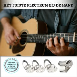 Somstyle Finger Picks Vingerplectrum Set - 4 Stuks - Plectrum voor Gitaar - RVS - Duimplectrum - Zilverkleurig — thumbnail 3