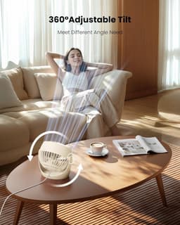 RFWR® Draagbare Tafelventilator 14 cm - Kleine Elektrische Ventilator met 3 Snelheden voor Thuis, Kantoor en Slaapkamer — thumbnail 5