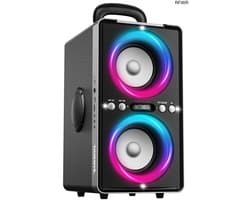 RFWR® Bluetooth luidspreker met 200W, Led-lichtshow, Draadloze TWS-koppeling en Super Bass voor Feest en Outdoor