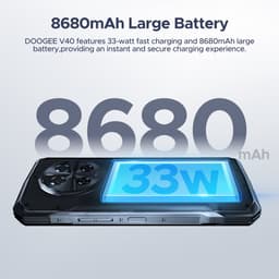 DOOGEE V40 5G - Robuuste Smartphone - Robuuste Telefoon - 32 GB RAM + 512 GB ROM - 6,78 inch 2,4K 120Hz - 108 MP AI camera - 8680 mAh/33W - MediaTek Dimensity 7300 - Face ID - Drie sleuven - Vingerafdrukherkenning - NFC - GPS - Zilver — thumbnail 6