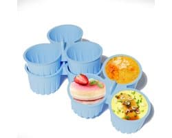 Eierkoker - Eierkoker - Siliconen airfryer-bakvormpjes - Siliconen bakvormpjes - Gemakkelijk schoon te maken - Blauw