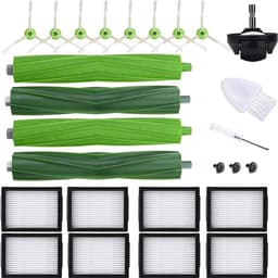 Geschikt voor - iRobot Roomba i7+ E5 E6 J7 combo i5 J5+, 4 hoofdborstels, 8 HEPA-filters, 8 zijborstels, 1 voorwiel — thumbnail 1