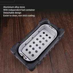 Allecto Plus - Japanse Stijl BBQ Grill XL voor Camping - Draagbare Houtskoolbarbecue met Tafelblad - Rechthoekige Grill met Basis voor Japanse Tafelbarbecue Benodigdheden - Barbecueën. — thumbnail 2