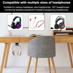 2 Stuks koptelefoonstandaard - Headset Hanger - Haak - Koptelefoon Standaard - Headset Houder - voor gamingheadsets - Headset Stand - Muur - koptelefoon standaard - antislip en slijtvast - voor bureaus en computertafels - Klevend - zwart — thumbnail 3