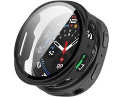 Strap-it Hard case hoesje met screen protector glas - geschikt voor Samsung Galaxy Watch 8 - 44mm (zwart)