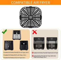 Airfryer Vervangende Bak - Geschikt voor Instant Pot Vortex 6 in 1 - 6 QT - Gourmia GAF685 - GAF735 6 QT - Oorspronkelijke Airfryer-accessoires Grillplaat - Crisperplaat - Rack-onderdelen - Vaatwasserbestendig — thumbnail 6