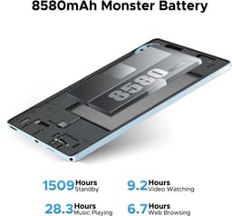 DOOGEE Tablet U11-Android 15 -11 inth 90 Hz-16 GB RAM+ 128 GB ROM/TF 2TB - Dubbele boxluidsprekers - 8580 mAh - Face ID - 5G WiFi - Widevine L1 - GPS - Grijs — thumbnail 6