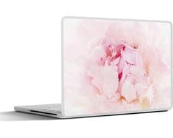 Laptop sticker - 15.6 inch - Close-up van een dichte roze pioenroos - 36x27,5cm - Laptopstickers - Laptop skin - Cover