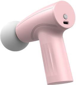 Mini-massagepistool - Draagbare spiermassager, diepe weefselpercussiemassage voor atleten, stille technologie, 6 opzetstukken, voor mannen en vrouwen, roze — thumbnail 1