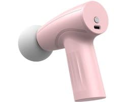 Mini-massagepistool - Draagbare spiermassager, diepe weefselpercussiemassage voor atleten, stille technologie, 6 opzetstukken, voor mannen en vrouwen, roze