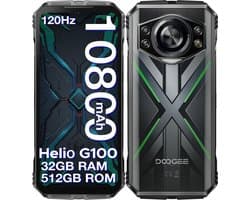 DOOGEE S CYBER PRO 4G - Robuuste Smartphone - Robuuste Telefoon - 32 GB RAM + 512 GB ROM /2TB TF - 6,6 Inth + 120Hz - 10800mAh/33W - Helio G100 - Vingerafdrukherkenning - Face ID - 20MP nachtzichtcamera - Groen