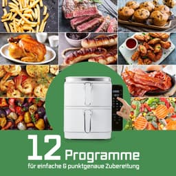 GOURMETmaxx FryUp Verticale heteluchtfriteuse met dubbele kamer, verticale airfryer, inklapbaar touchscreen, 32% ruimtebesparend, inhoud 10 liter, heteluchtfriteuse, 2 kamers — thumbnail 2