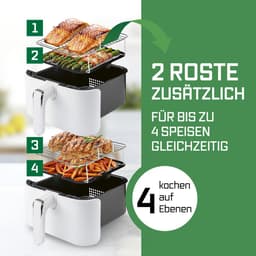GOURMETmaxx FryUp Verticale heteluchtfriteuse met dubbele kamer, verticale airfryer, inklapbaar touchscreen, 32% ruimtebesparend, inhoud 10 liter, heteluchtfriteuse, 2 kamers — thumbnail 9
