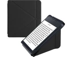 kwmobile e-reader hoesje geschikt voor Kobo Libra 2 hoes - Ereader flip case met standaard - E reader cover van kunstleer - In zwart