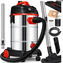 RFWR® Industriële stofzuiger 1800 watt met blaasfunctie en stopcontact voor nat en droog zuigen — thumbnail 1