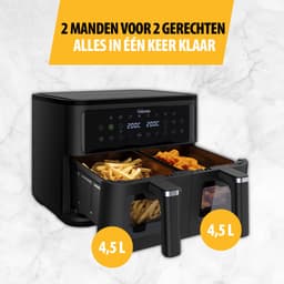 Tristar Dubbele Airfryer FR-9429 - 2x 4,5 Liter - Dubbele Mand - Kijkvenster - 9L - 2500W — thumbnail 4