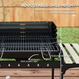 Outsunny - Houtskoolbarbecue - Metaal - 103L x 47B x 95H cm - Zwart — thumbnail 4