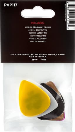 Dunlop PVP117 Bas Plectrum Variety 6-Pack - Plectra, voor bas, 0.73mm tot 1.14mm, mix van 6 stuks — thumbnail 3