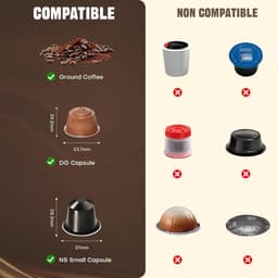 RFWR® Draagbare 3-in-1 Koffiezetapparaat voor Capsules en Gemalen Koffie - Ideaal voor Thuis, Kantoor en Reizen — thumbnail 2