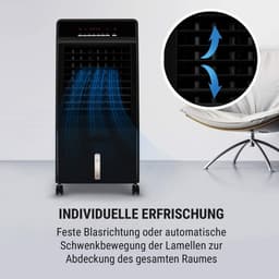 BlXc® Mobiele Luchtkoeler zonder afvoerslang - stil met afstandsbediening en timer - 75 uur - 60 dBA - 4-in-1 luchtkoeler en luchtbevochtiger - mobiele ventilator met waterkoeling. Incl Afstandsbediening. — thumbnail 2