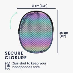 kwmobile Hoes voor Sony WH-CH520 / WH-CH510 / MDR-ZX110 Tas – Case voor Headset van Metallic Kunstleer en Nylon – meerkleurig — thumbnail 8