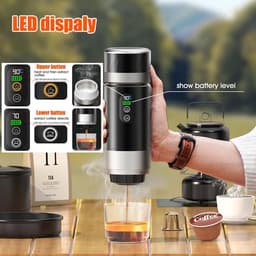 Draagbare koffiemachine,-de nieuwste upgrade van de derde generatie-3-in-1 elektrische espressomachine-12V oplaadbare espressomachine-voor kantoor-reizen-thuis- compatibel met espresso-capsules en gemalen koffie — thumbnail 4
