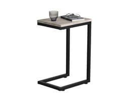 SoBuy FBT44-HG Bijzettafel, Salontafel, Laptop Tafel, Grijze Woonkamertafel van MDF & Metaal, Multifunctioneel, 30x60x40 cm