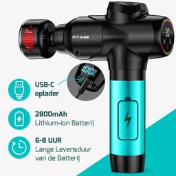 FITAGE Infrarood Massage Gun Professioneel - Warm & Koud Massage Apparaat - Massageapparaat Massagegun - Massage Pistool - Zwart — thumbnail 4