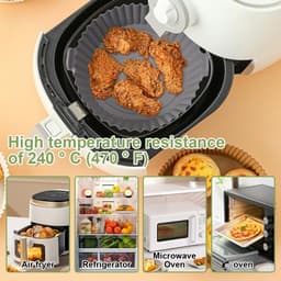 6 Stuks Siliconen Pot - Siliconen Vorm voor Heteluchtfriteuse - 6 Maten Siliconen Inzetstuk voor Heteluchtfriteuse - Air Fryer Siliconen Liner Geschikt voor Ovens en Magnetrons — thumbnail 4