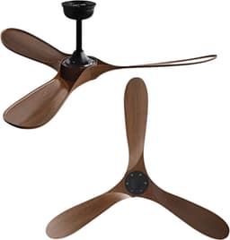 Livano Plafondventilator - Met Verlichting - Plafond Ventilator - Met Lamp - Plafonniere Met Ventilator - Licht Hout/Zilver - 90cm — thumbnail 3
